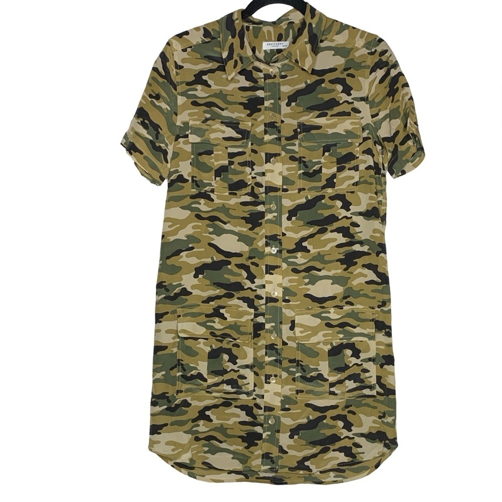 Equipment Remy Silk Camo Utility Shirtdress - Picture 2 of 5
